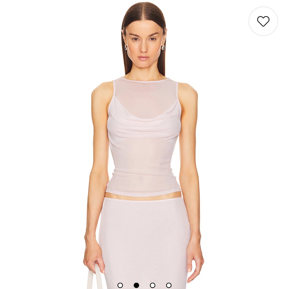 Helsa Sheer pink Sleeveless Top